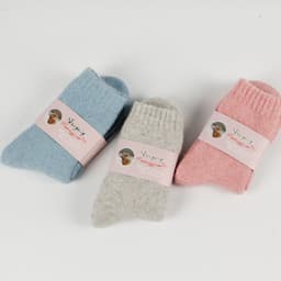 image-Autumn and winter new ladies rabbit wool socks women's tube socks Terry thick socks warm solid color pull socks