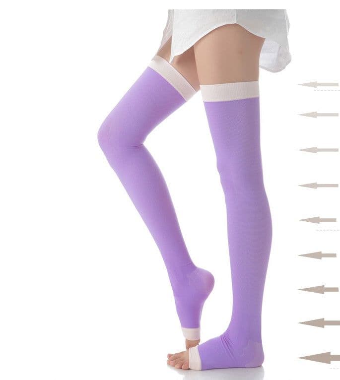 image-Manufacturer 420D sleep socks high pressure thin calf socks set leg socks elastic night shaping stovepipe socks toe