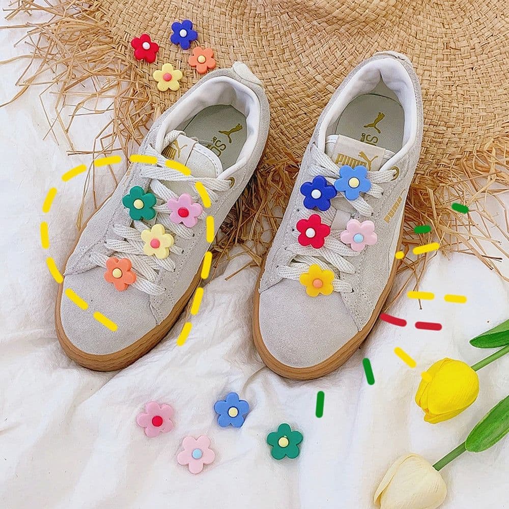 image-Shoelace decoration lace buckle cute three-dimensional personality small color collision small flower shoe buckle canvas shoes accessories shoe flower