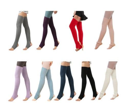 image-Step over the knee and pile up leg warmers