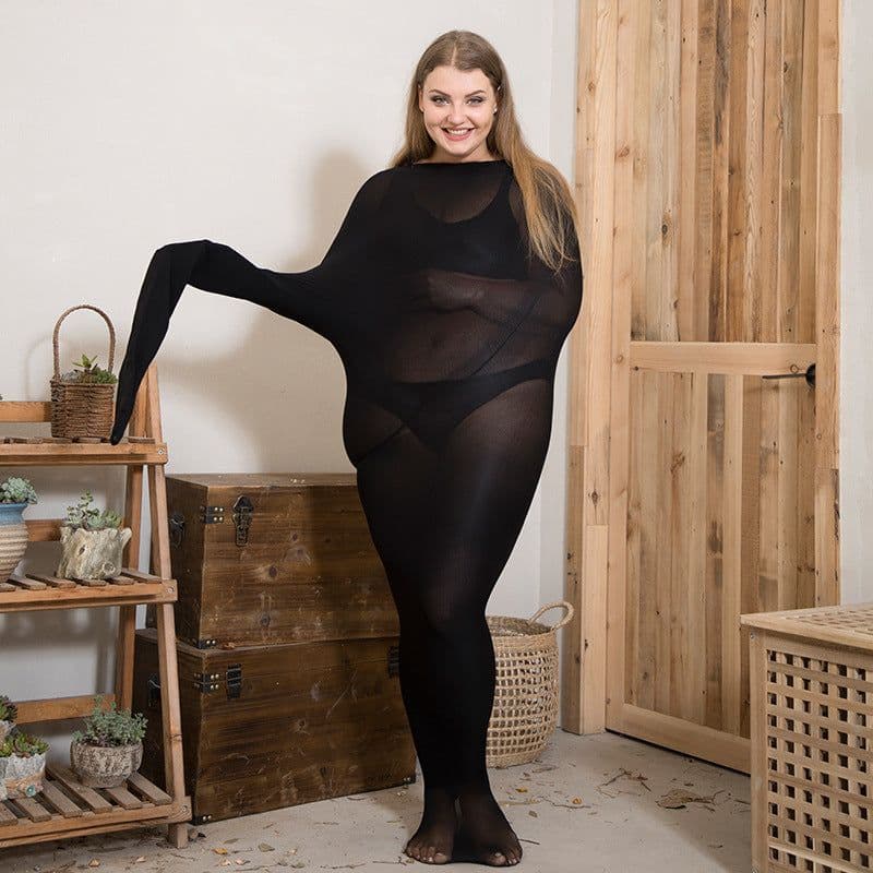 image-Women Striped Pantyhose Plus Size High Waist Anti-hook Black Tights Warm Seamless Tights Of Large Sizes