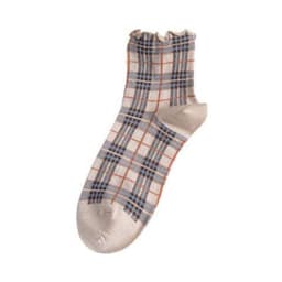 image-Lace socks women's tube check socks