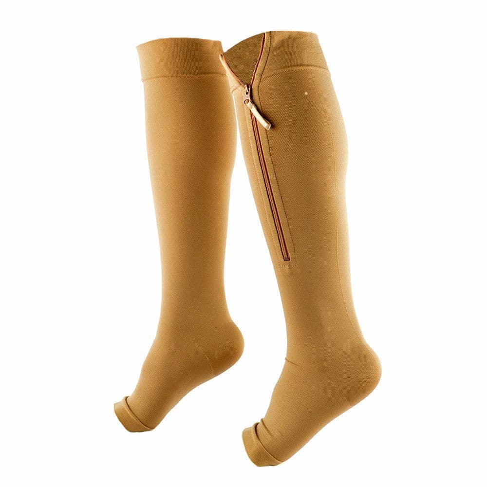 image-New Women's Stockings Compression Zipper Varicose Vein Pressure Loop Knee