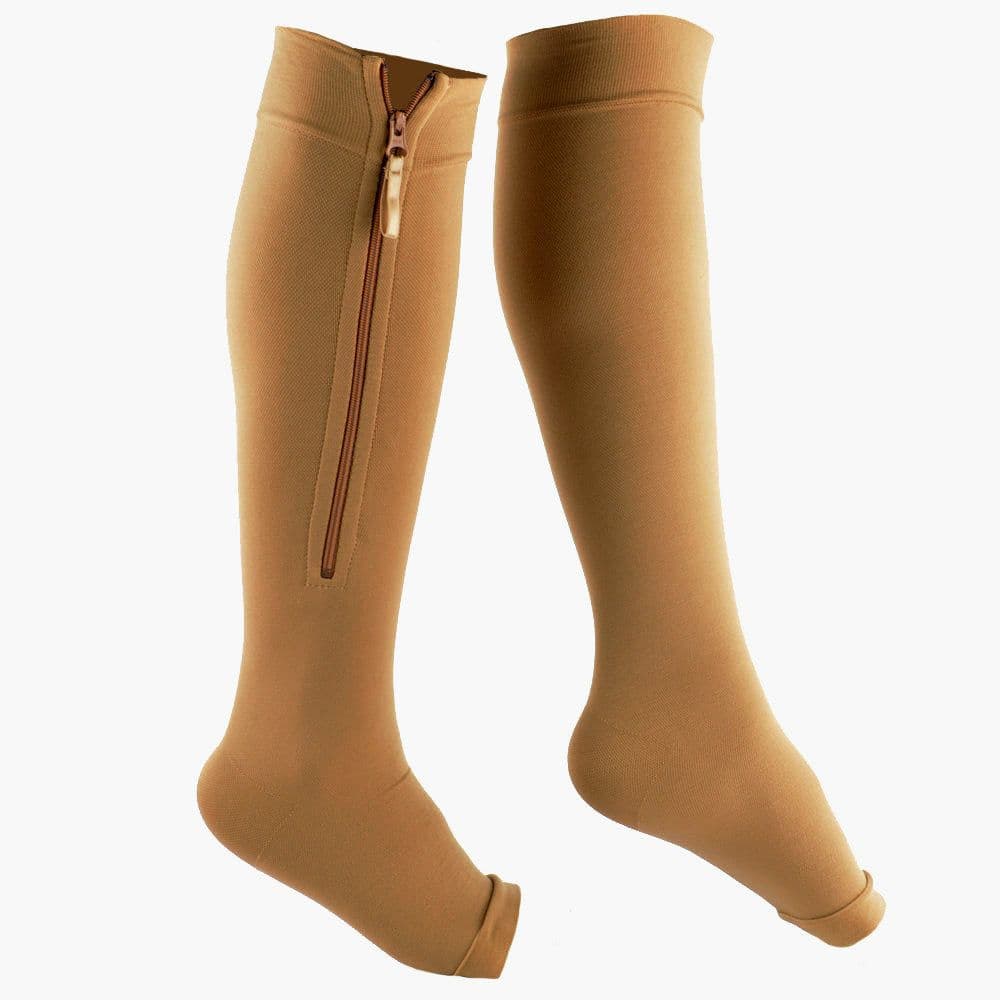 image-New Women's Stockings Compression Zipper Varicose Vein Pressure Loop Knee