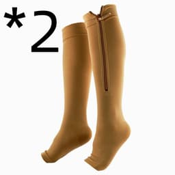 image-New Women's Stockings Compression Zipper Varicose Vein Pressure Loop Knee