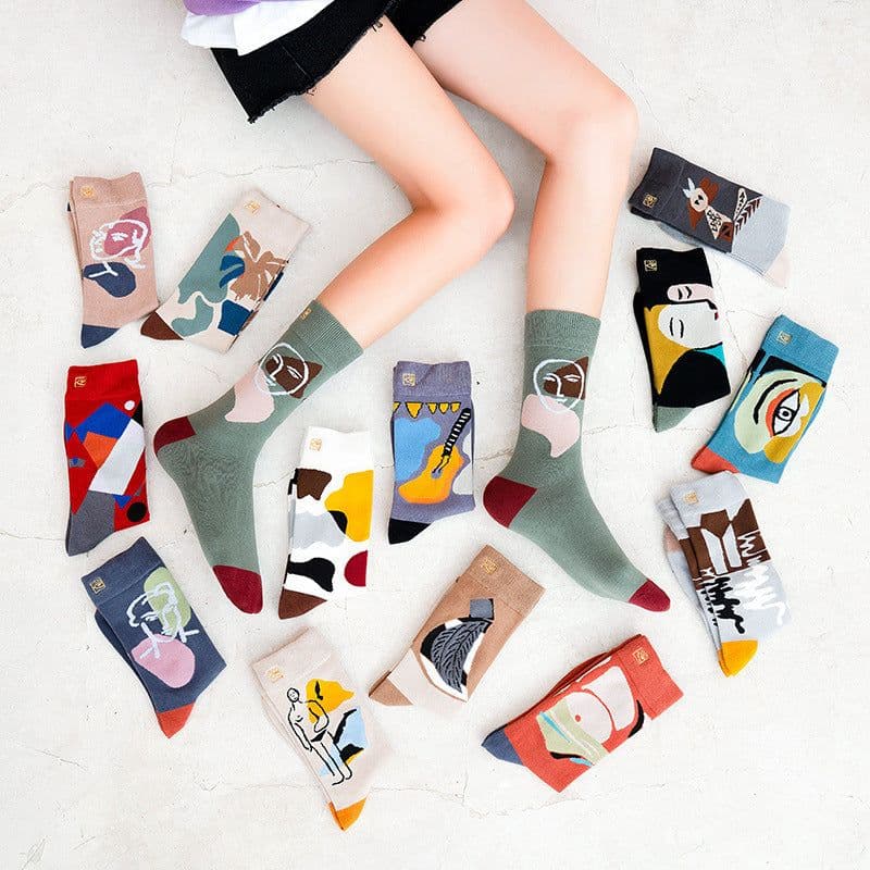 image-Retro Mid tube socks street art skateboard socks