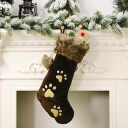 image-Flannel Pearl Snowflake Christmas Stocking White