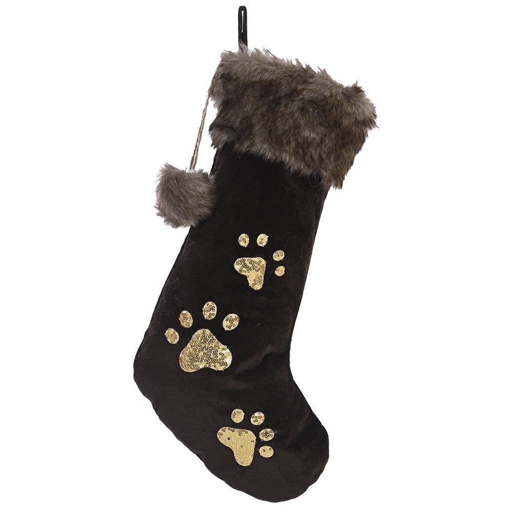 image-Flannel Pearl Snowflake Christmas Stocking White