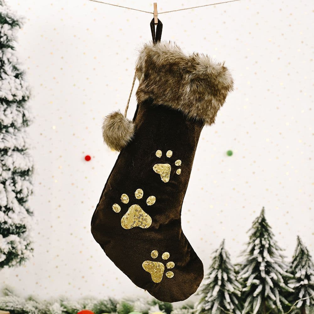 image-Flannel Pearl Snowflake Christmas Stocking White