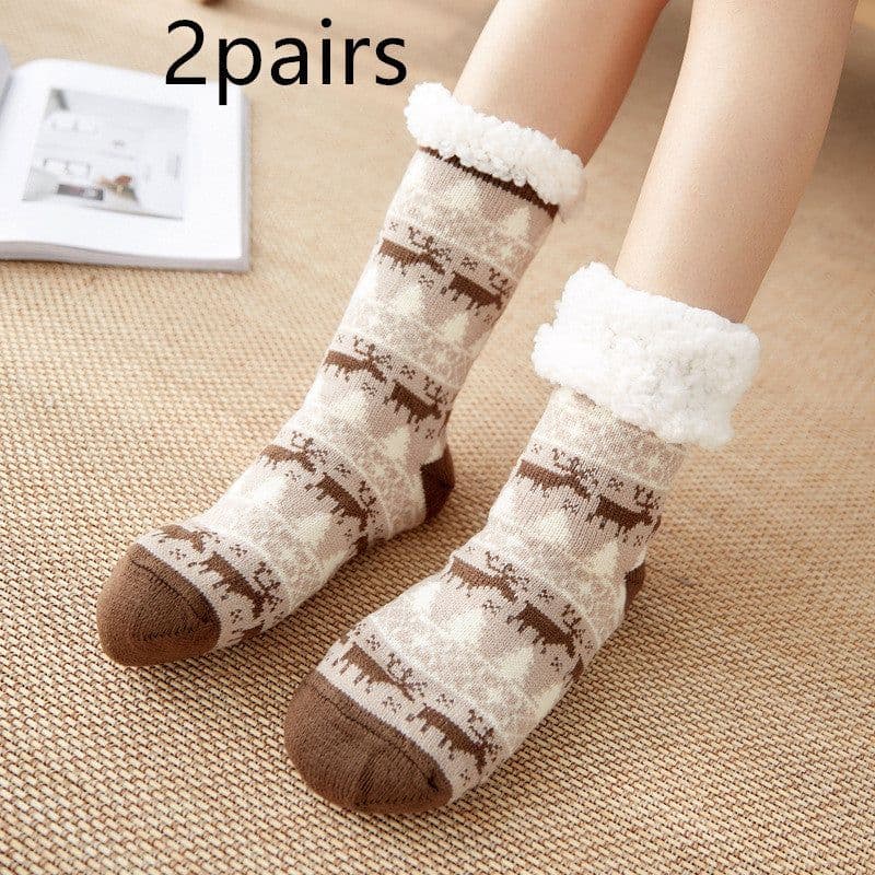 image-Christmas Socks Female Mid-tube Floor Socks