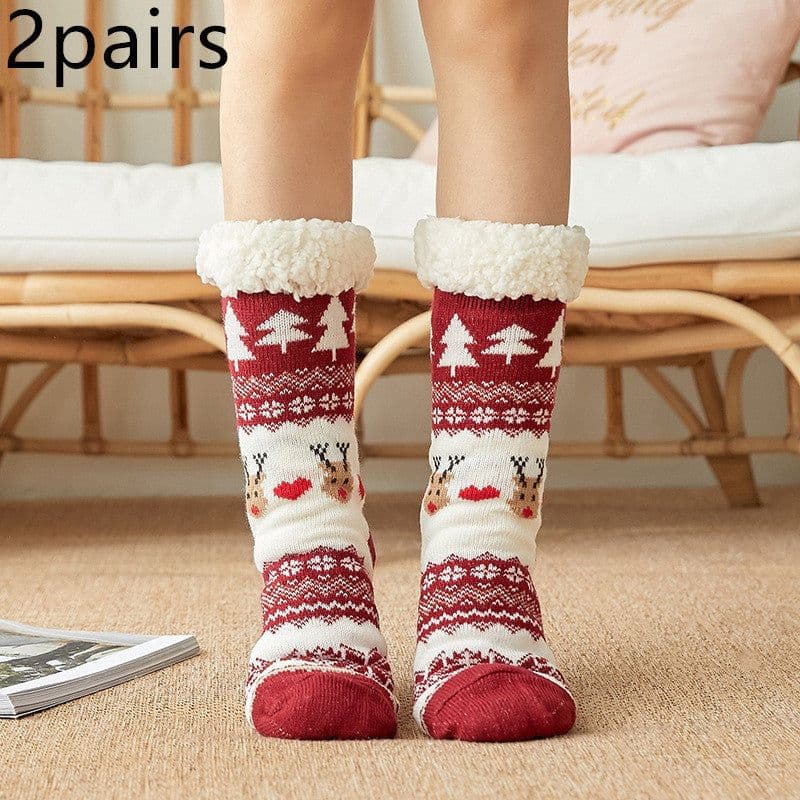 image-Christmas Socks Female Mid-tube Floor Socks