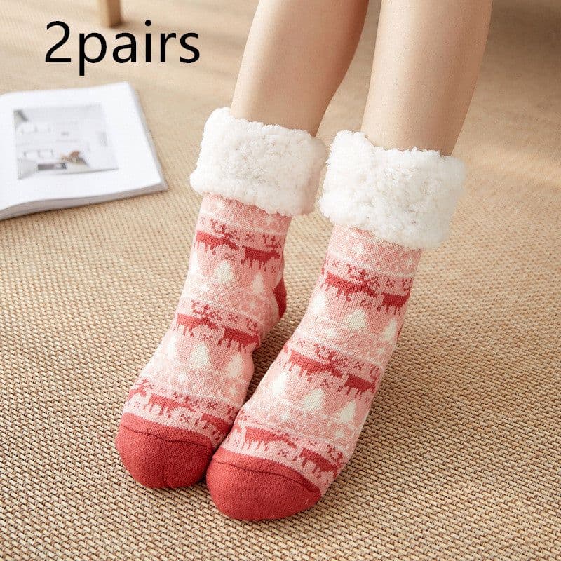 image-Christmas Socks Female Mid-tube Floor Socks