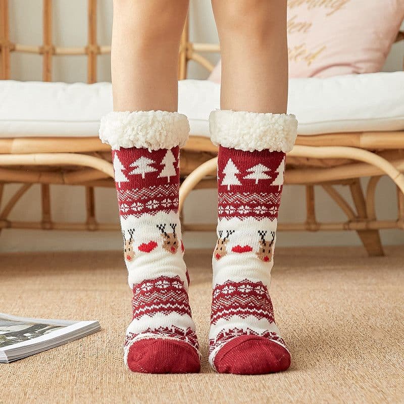 image-Christmas Socks Female Mid-tube Floor Socks