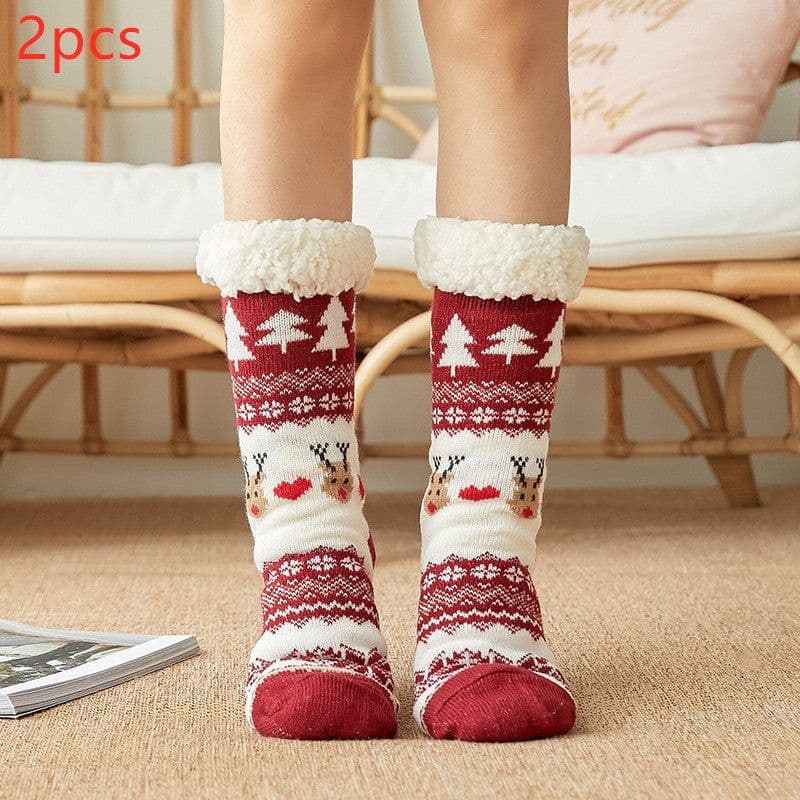 image-Christmas Socks Female Mid-tube Floor Socks