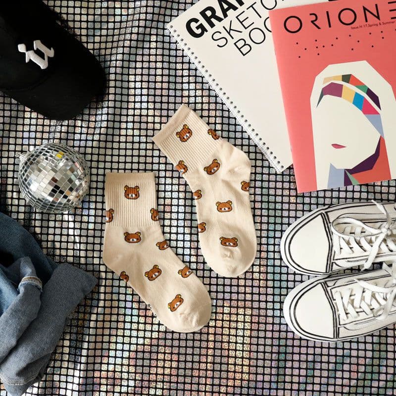 image-Cartoon socks women tube socks