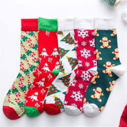 image-Christmas series cartoon couple socks cute cotton socks