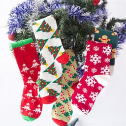 image-Christmas series cartoon couple socks cute cotton socks