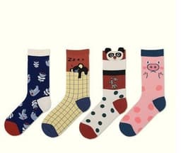 image-Zoo cartoon illustration female socks cute trendy socks cotton socks in tube socks