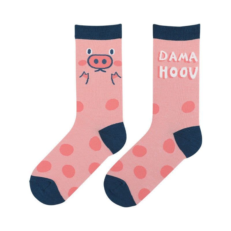 image-Zoo cartoon illustration female socks cute trendy socks cotton socks in tube socks