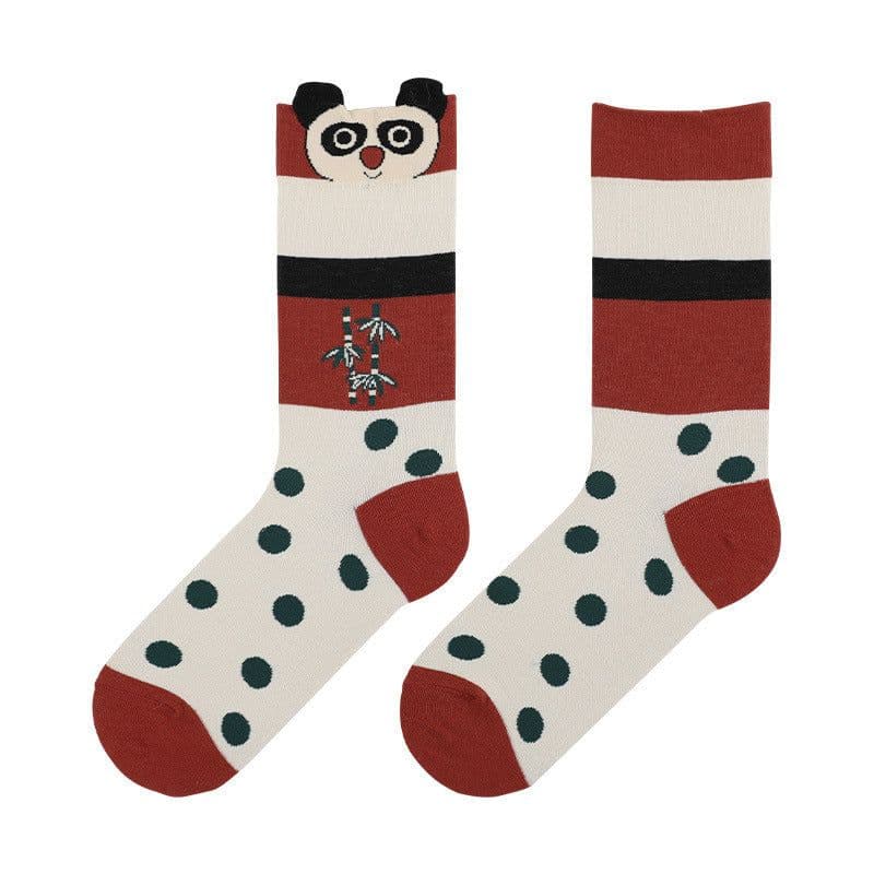 image-Zoo cartoon illustration female socks cute trendy socks cotton socks in tube socks