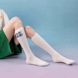 image-Socks women pure cotton stockings tube socks