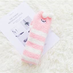 image-Long tube striped female socks coral velvet socks