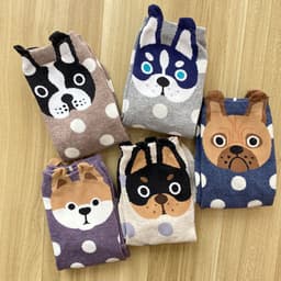 image-Cute cartoon polka dot puppy in tube socks women socks cotton socks