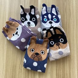 image-Cute cartoon polka dot puppy in tube socks women socks cotton socks