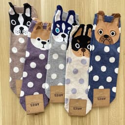 image-Cute cartoon polka dot puppy in tube socks women socks cotton socks