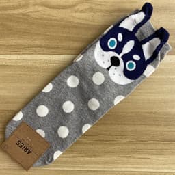 image-Cute cartoon polka dot puppy in tube socks women socks cotton socks