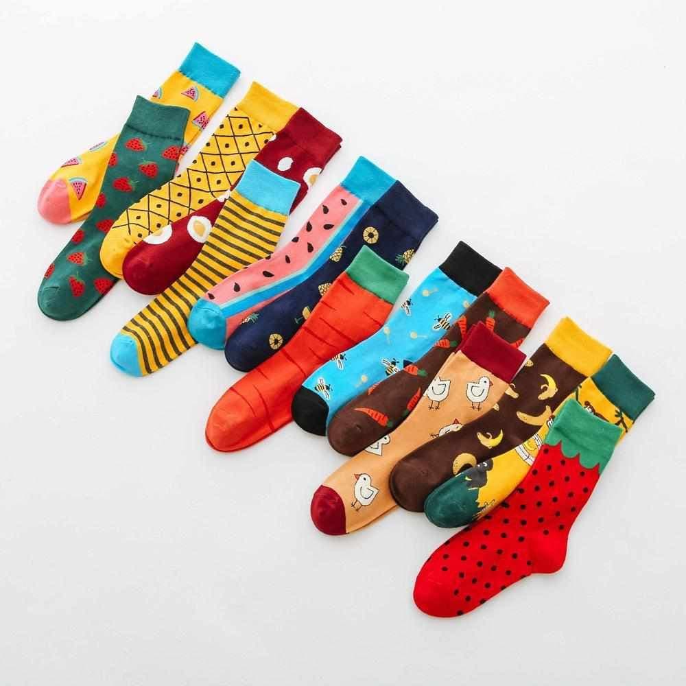 image-Fruit tube women's socks Jacquard cartoon Japanese women's socks