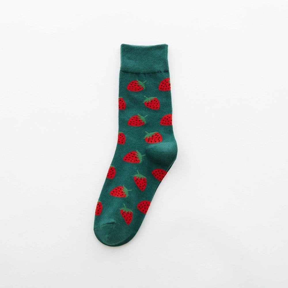 image-Fruit tube women's socks Jacquard cartoon Japanese women's socks