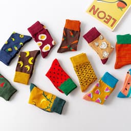 image-Fruit tube women's socks Jacquard cartoon Japanese women's socks