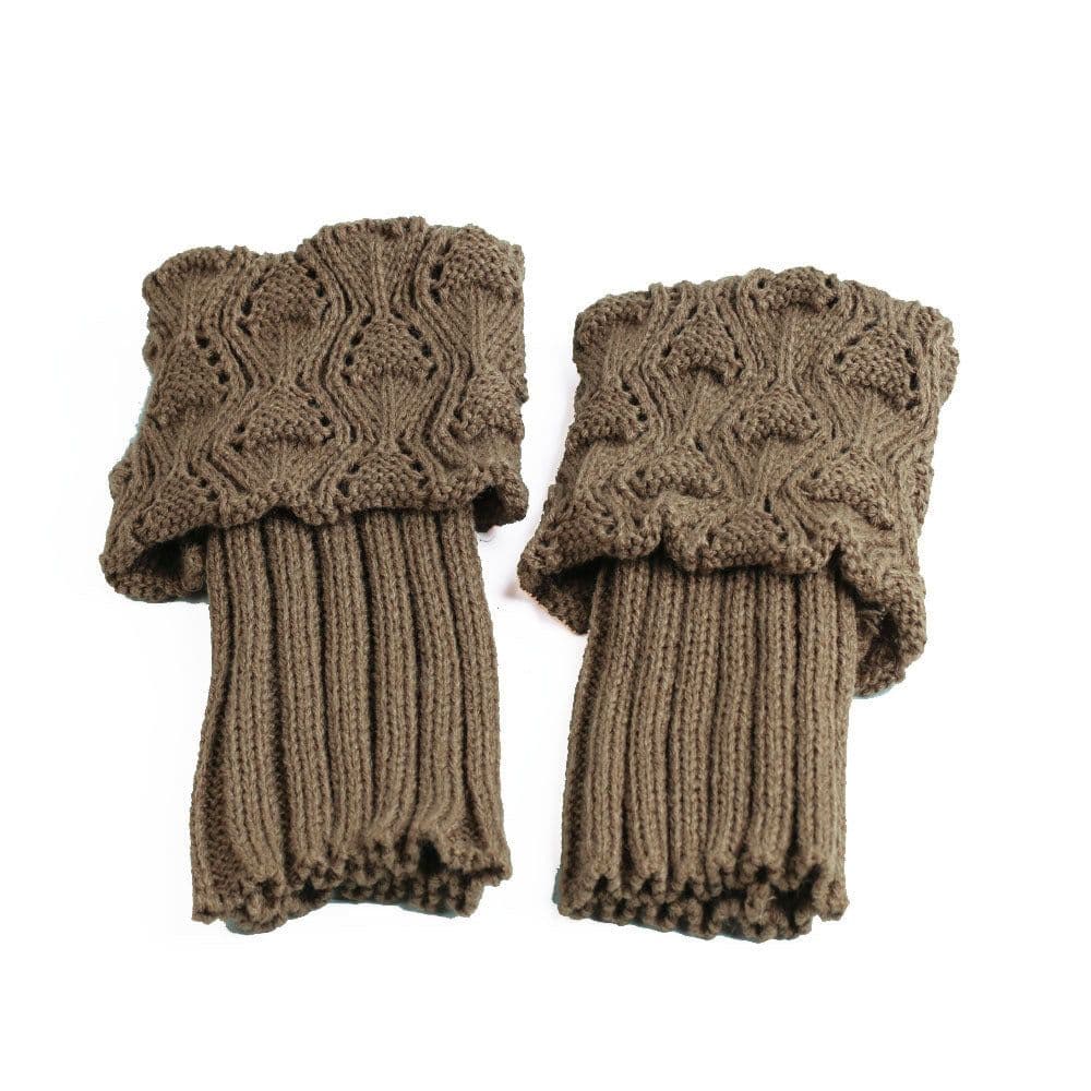 image-Hollow leg boot cover woolen leg cover warm decoration