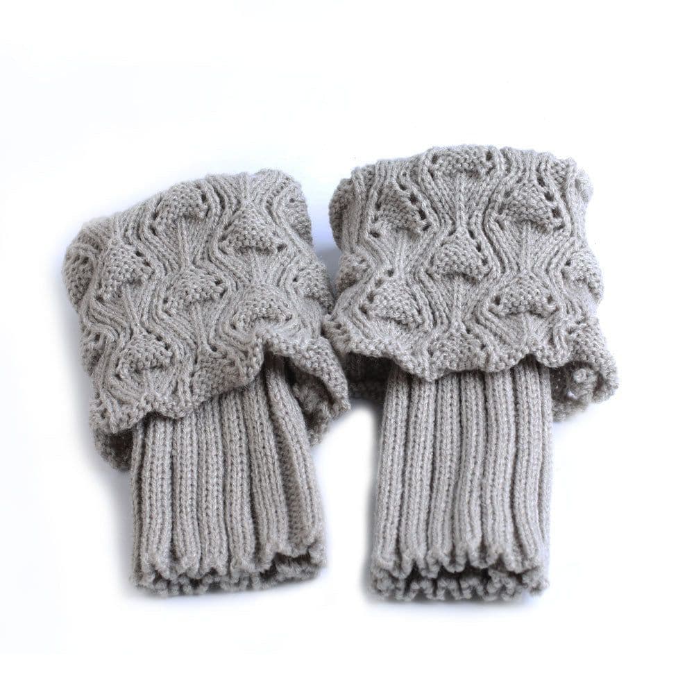 image-Hollow leg boot cover woolen leg cover warm decoration