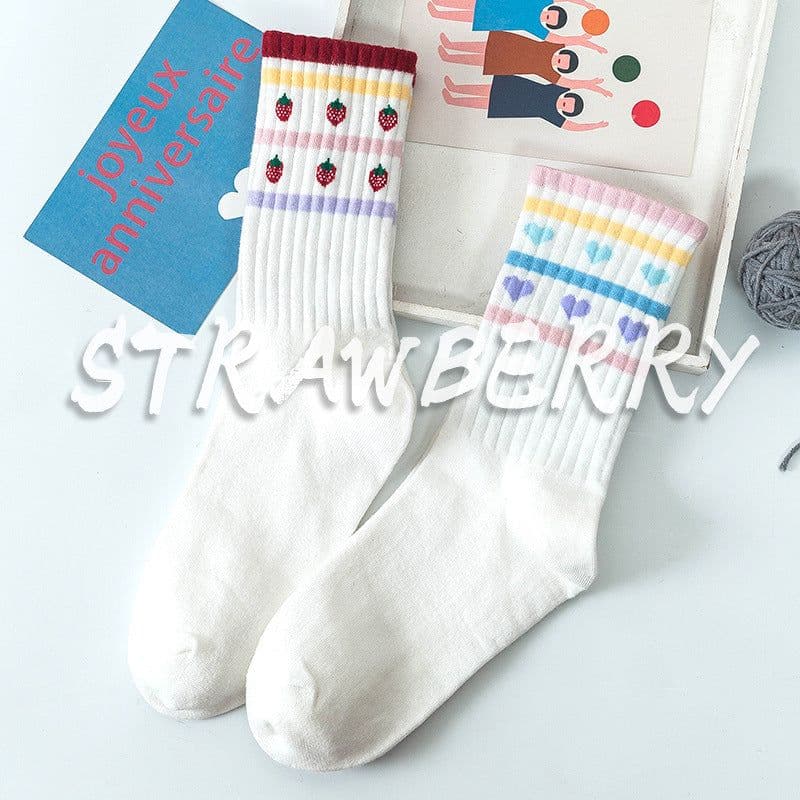 image-Mid-Tube Socks Autumn And Winter Style Korean Sweat Socks Love Student Socks