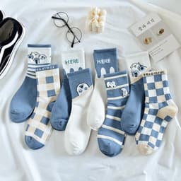image-Cute Japanese Cartoon Blue Striped Stockings