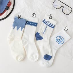image-Cute Japanese Cartoon Blue Striped Stockings