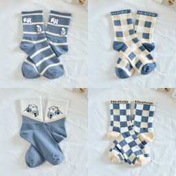 image-Cute Japanese Cartoon Blue Striped Stockings