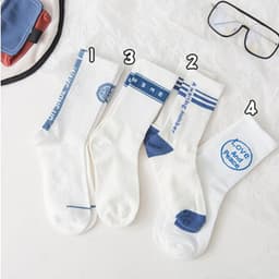 image-Cute Japanese Cartoon Blue Striped Stockings