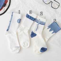 image-Cute Japanese Cartoon Blue Striped Stockings