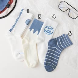 image-Cute Japanese Cartoon Blue Striped Stockings