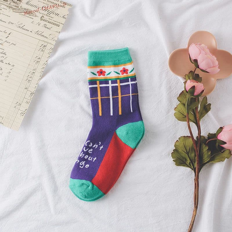 image-New Women's Socks Pure Cotton Creative Personality Tube Socks