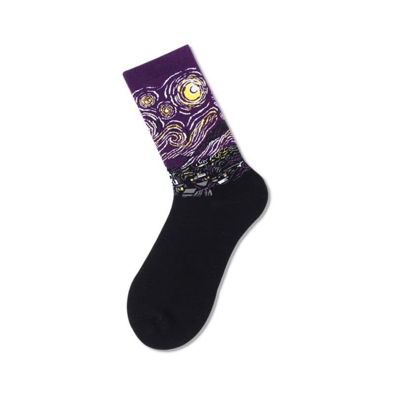 image-Men's Cotton Personality Creative Illustration Stockings
