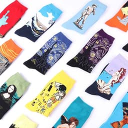 image-Men's Cotton Personality Creative Illustration Stockings