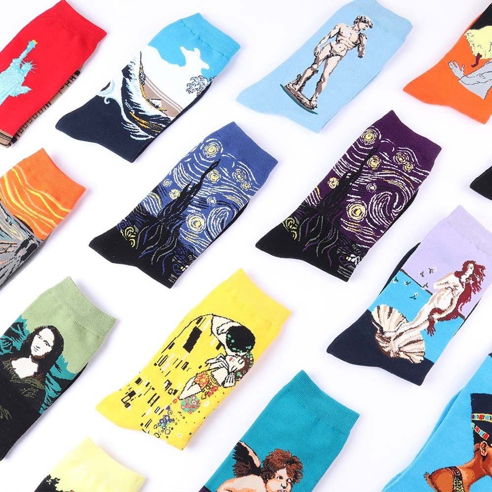 image-Men's Cotton Personality Creative Illustration Stockings