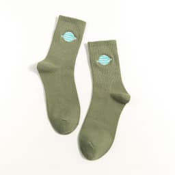 image-Cotton Women's Tube Socks Cute Cartoon Embroidery Cotton Socks