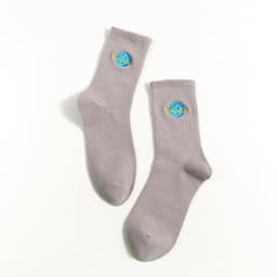 image-Cotton Women's Tube Socks Cute Cartoon Embroidery Cotton Socks
