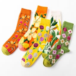 image-New Big Flower Plant Series Socks Cotton Couple Socks