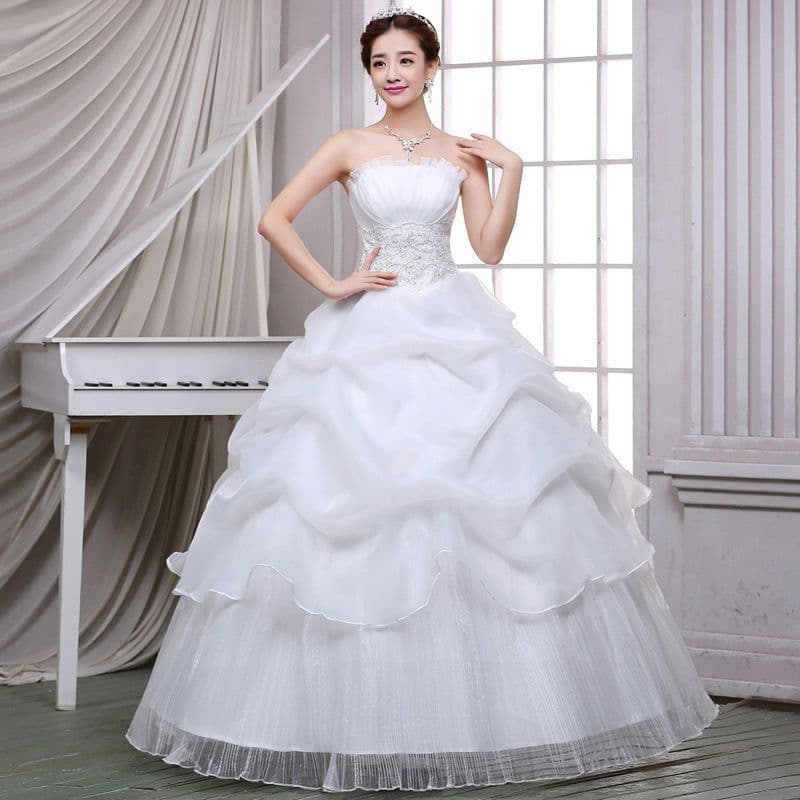 image-2021 summer new bride wedding dress fashion lace bra Qi simple Korean winter skirt